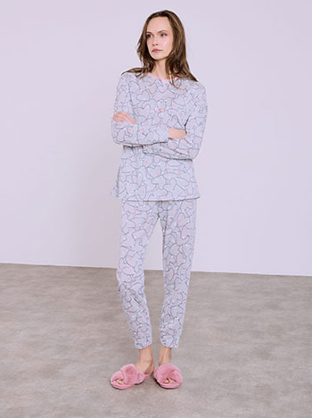 Σετ πιτζάμας εμπριμέ με καρδιές SQ7983.0279+2