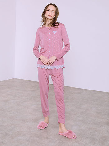Σετ πιτζάμας πουά με καρδιά SQ7983.0282+2