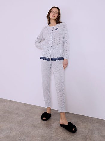 Σετ πιτζάμας πουά με καρδιά SQ7983.0282+1