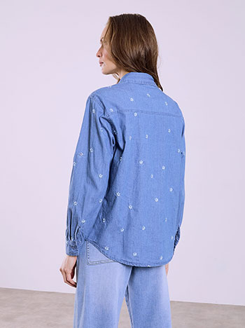  Πουκάμισο denim με λουλούδια SQ7999.3717+1 - 2