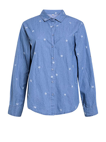  Πουκάμισο denim με λουλούδια SQ7999.3717+1 - 3