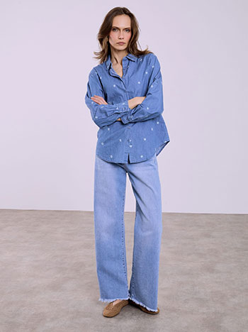  Πουκάμισο denim με λουλούδια SQ7999.3717+1 - 4
