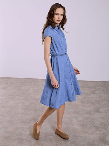 Σεμιζιέ φόρεμα με ζώνη δερματίνης SQ7999.8653+1