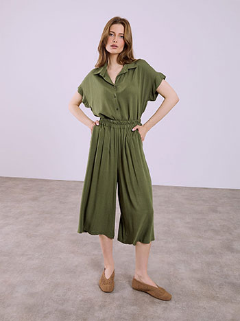 Ζιπ κιλότ μονόχρωμη από βισκόζη SQ8011.1060+2