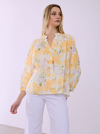 Πουκάμισο ασύμμετρο φλοράλ SQ8011.3258+4