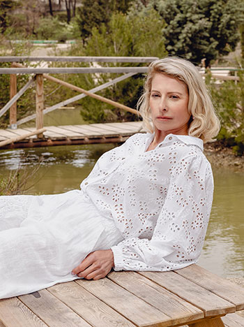 Πουκάμισο κεντητό με balloon μανίκι SQ8011.3376+1