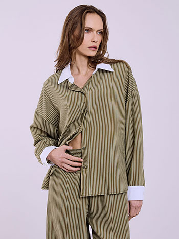 Πουκάμισο ασύμμετρο με ρίγες SQ8011.3651+2