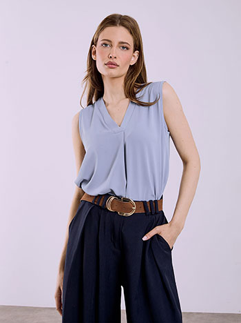 Μπλούζα αμάνικη με πιέτα SQ8011.4400+6