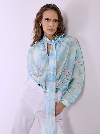 Μπλούζα εμπριμέ ημιδιάφανη SQ8011.4530+1