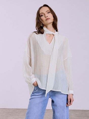 Μπλούζα μονόχρωμη με δέσιμο SQ8011.4531+4