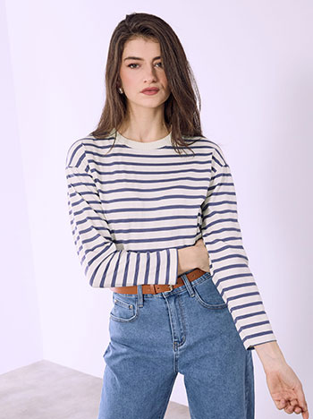 Μπλούζα ριγέ με βαμβάκι SQ8011.4709+3