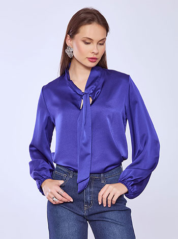 Μπλούζα σατέν με δέσιμο SQ8011.4863+5