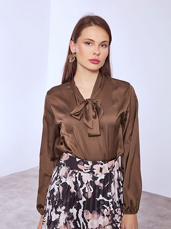 Μπλούζα σατέν με δέσιμο SQ8011.4863+2