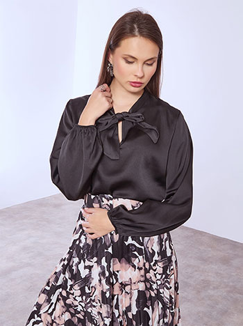 Μπλούζα σατέν με δέσιμο SQ8011.4863+1