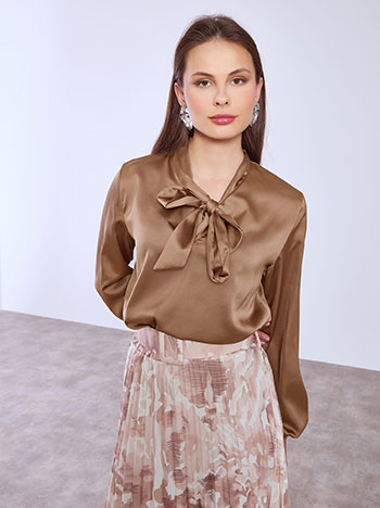 Μπλούζα σατέν με δέσιμο SQ8011.4863+7