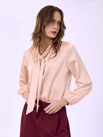 Μπλούζα σατέν με δέσιμο SQ8011.4863+11