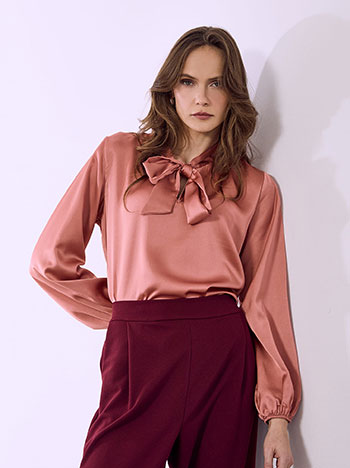 Μπλούζα σατέν με δέσιμο SQ8011.4863+10