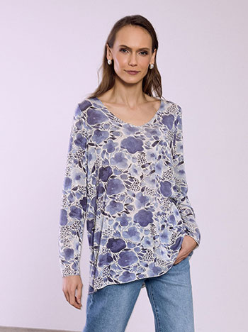 Μπλούζα εμπριμέ με μεταλλιζέ λεπτομέρειες SQ8011.4908+1