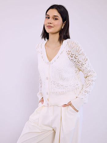 Ζακέτα πλεκτή διάτρητη SQ8011.5125+3