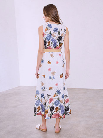 Celestino Φόρεμα Κεντητό Φλοράλ με Ζώνη Sq8011 8585+1 Φορέματα Midi Γυναικεία Ρούχα Μόδα
