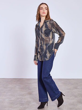 Πουκάμισο εμπριμέ ημιδιάφανο SQ874.3063+2 φωτογραφία