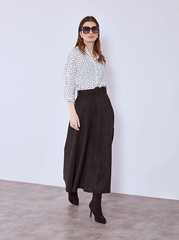 Φούστα μίντι με όψη σουέντ SQ9420.2535+1