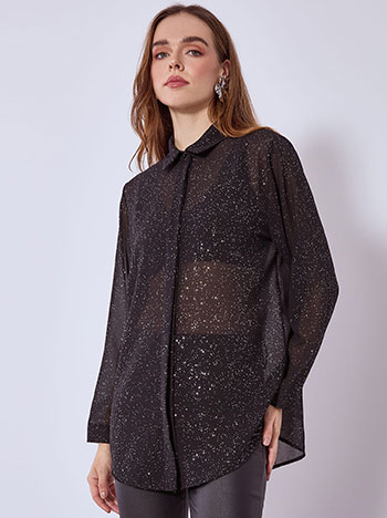 Πουκάμισο ημιδιάφανο με glitter SQ9420.3748+2