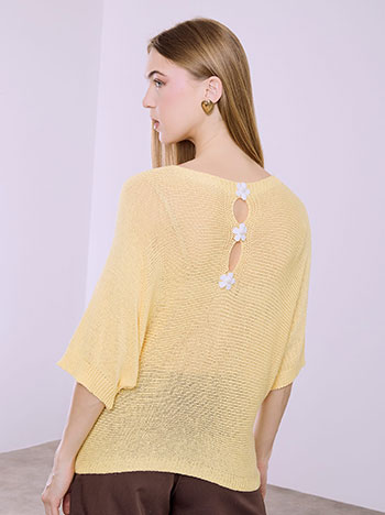 Μπλούζα με λουλούδια και πέρλες SQ9420.4073+3