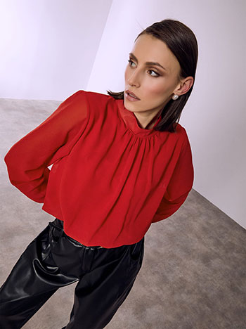 Μπλούζα με ημιδιάφανα μανίκια SQ9420.4192+4