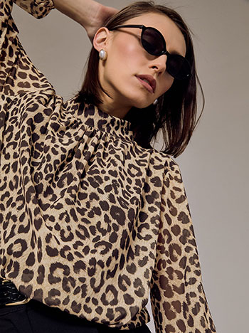 Μπλούζα λεοπάρ με ελαστικό τελείωμα SQ9420.4219+1 φωτογραφία