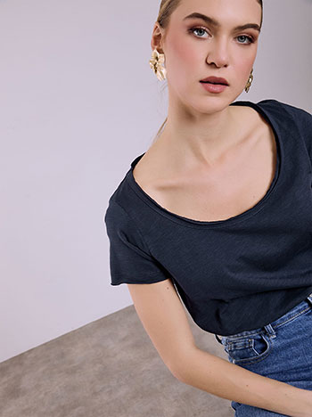 T-shirt με καμπύλη στο τελείωμα SQ9489.4163+7 - 5