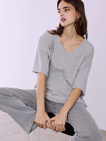 Μπλούζα με γυριστό μανίκι SQ9489.4677+2