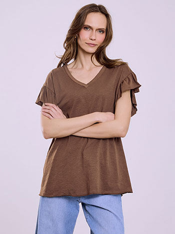 Μπλούζα με βολάν μανίκι SQ9489.4686+3