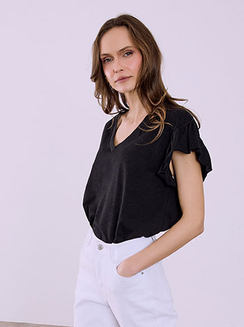 Μπλούζα με βολάν μανίκι SQ9489.4686+5