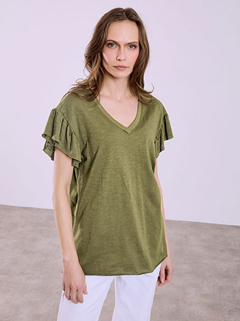 Μπλούζα με βολάν μανίκι SQ9489.4686+4