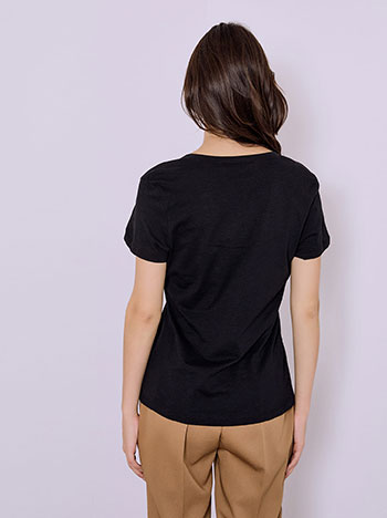 T-shirt βαμβακερό με V λαιμόκοψη SQ9489.4795+1