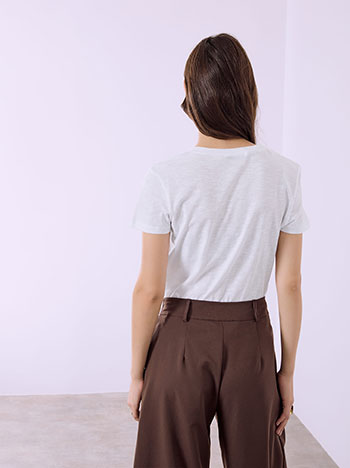 T-shirt βαμβακερό με V λαιμόκοψη SQ9489.4795+6