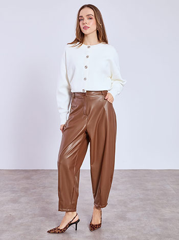 Παντελόνι δερματίνης barrel SQ9552.1209+2