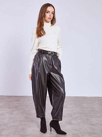 Παντελόνι δερματίνης barrel SQ9552.1209+1 φωτογραφία