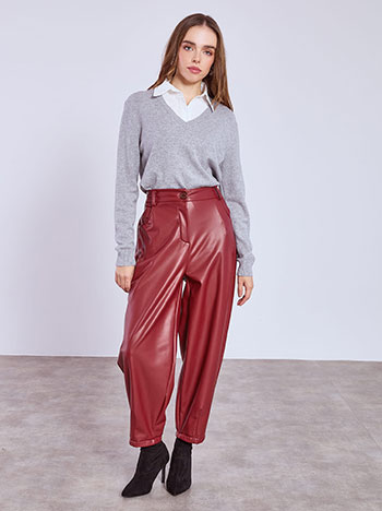 Παντελόνι δερματίνης barrel SQ9552.1209+3 φωτογραφία