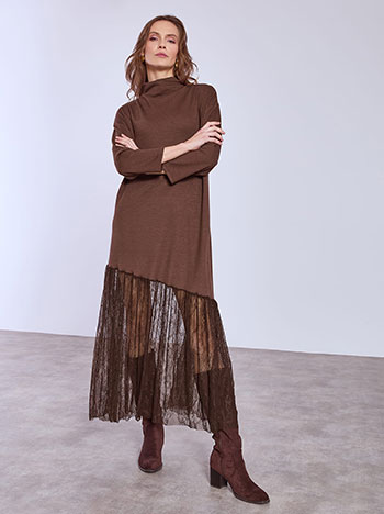 Φόρεμα μίντι με δαντέλα στο τελείωμα SQ9552.8281+2