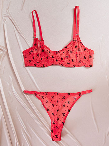 Σετ εσωρούχων ημιδιάφανο με φιόγκους SQ9833.0562+2