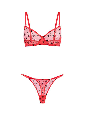 Σετ εσωρούχων ημιδιάφανο με φιόγκους SQ9833.0562+2 φωτογραφία