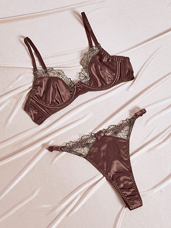 Σετ εσωρούχων σατέν με δαντέλα SQ9833.0599+2