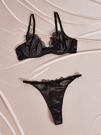 Σετ εσωρούχων σατέν με δαντέλα SQ9833.0599+1