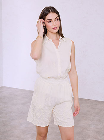 Σετ κεντητό με πουκάμισο και βερμούδα SQ9844.0016+5