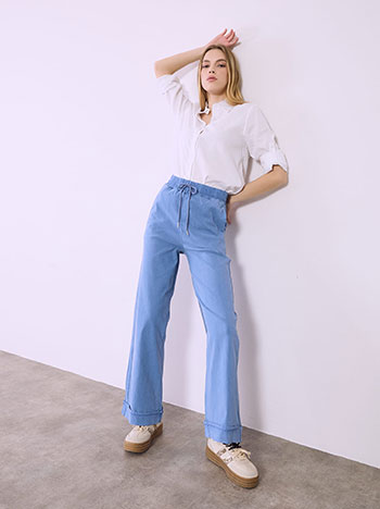 Παντελόνι wide leg με denim όψη SQ9844.1335+4