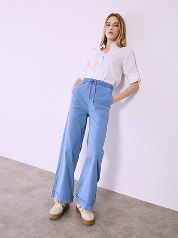 Παντελόνι wide leg με denim όψη SQ9844.1335+4 φωτογραφία