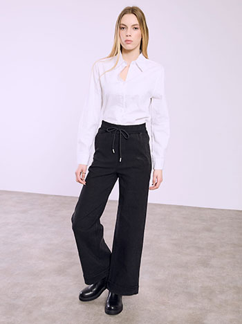 Παντελόνι wide leg με denim όψη SQ9844.1335+1