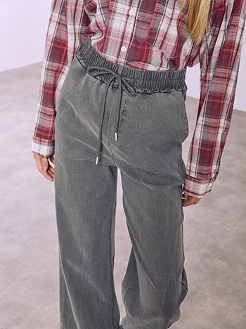 Παντελόνι wide leg με denim όψη SQ9844.1335+5